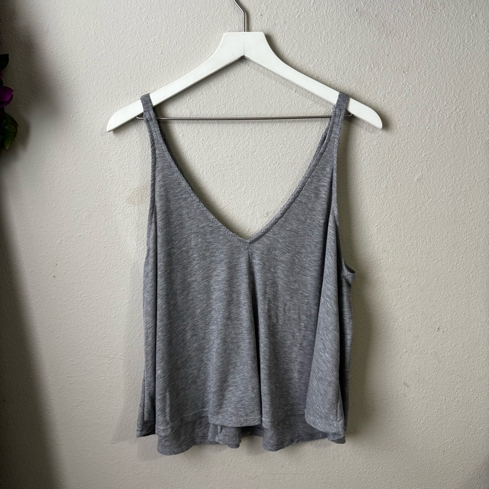 Free People Gray Flowy 2000's Style Tank Top Womens Size Medium